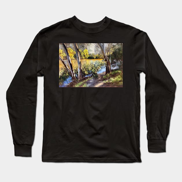 'Golden Wattle, Goulburn River' Long Sleeve T-Shirt by Lyndarob